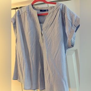 Apt 9 Lrg split neck striped popover top